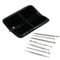 Blackhead Pimple Blemish Comedone Acne Extractor Removal Tool 2 Set in acciaio inox Pin Face Skin Care Tool 7pcs / set