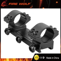 FIRE WOLF 1 Inch One Piece Dual Scope Mount Low Profile 25.4mm Rings fit 20mm Rail Rifle Scope Mount