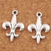 300 sztuk / partia Iris Fleur-de-Lis Charms Wisiorki 12.5x18.7mm Antique Silver Charms Biżuteria DIY L387