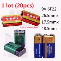 20 stücke 1 los 9V6F22 9 V 6F22 Trockenbatterie 9 Volt Batterien Kostenloser Versand