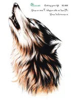 도매 - SC2908 대형 3D 스케치 끔찍한 갈색 howl 늑대 머리 디자인 멋진 가슴 바디 아트 임시 문신 스티커 가짜 큰 타투