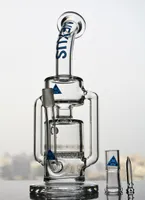 Nexus Bong Blu Dab Rig Glass Bong Bong Fliter Vetro Recycler di vetro con la cupola e giunto Nail 14 millimetri Recycler Dab Rigs