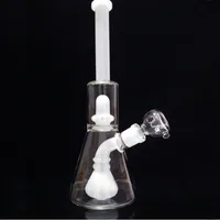 Barboteur Bongs 18mm Glass Bowl Homme Joint Heady Bong blanc intérieur multifonctionnel Beaker base Livraison rapide