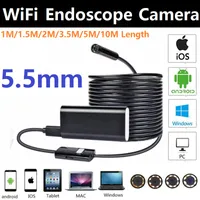 5.5 mm WIFI эндоскоп камеры 1/1.5/2/3.5/5/10 М 6 LED инспекции змея камеры USB эндоскоп мини водонепроницаемый бороскоп камеры IOS Android