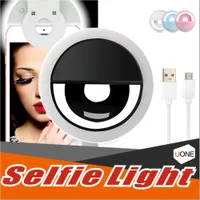 Uppladdningsbar Selfie Light Ring Portable Justerbar ljusstyrka LED med batteriet Förbättra fotografering Effektiv Fyra färg med Retail Packa