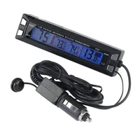 Car Auto LCD Digital Clock Termometro Temperatura Voltage Meter Battery Monitor