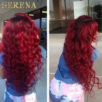 Betyg 7a malaysiska röda 99j djupa lockiga jungfruliga hårförlängning 4st LOT Röd Burgundy Deep Curly Hair Weaving för sexig mode kvinna