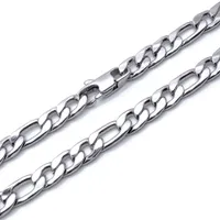 6mm Figaro Chain Men Jewelry 100% Stainless Steel Necklace for Man 18-36 Inches Waterproof