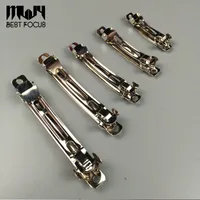 Diy handmade hair accessory Metal Silvery Automatic Spring Clip Metal Hairpin Spring Clips bow prong 5 Size 50pcs/lot drop shipping