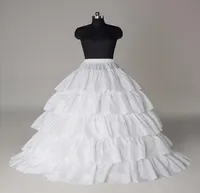 W magazynie Tanie cztery obręcze pięć warstw floited A-Line Petticoats Slip ślubny Crinoline dla sukni kulkowych Quinceanera / Wedding / Prom Dresses 2020