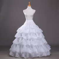 Venda inteira branca 5 aro ruffles anágua cinolina deslizamento para vestido de casamento vestido nupcial frete grátis