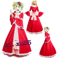 Hotcos Siyah Butler Elizabeth Cosplay Kostüm Kleid Kırmızı Lolita Elbise Özel Boyutu Güzel Elbise Yüksek Kalite