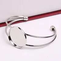 rhodium couleur camée cabochon bracelet base 25mm manchette bracelet lunette blanks bricolage accessoires pour bracelets