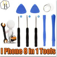 IPhone reparationsverktyg 8 i 1 reparation pry kit öppningsverktyg pentalobe för iPhone 7 plus torx slits skruvmejsel för samsung moblie telefon
