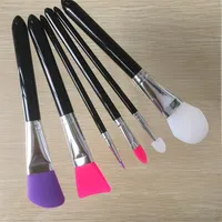 Pinceles de maquillaje de silicona 6pcs Kit de herramientas de cosméticos profesionales para fundación Fundación en polvo máscara de barro