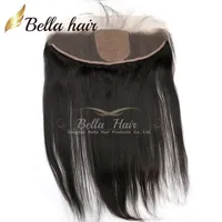 8-22inch Silk Base-Spitze-Stirn Verschluss 13 * 4 brasilianisches Glattes Haar Stück Haarverlängerungen Bella Haar-freies Verschiffen
