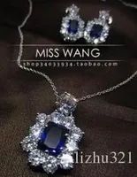 Blue Diamond Sunflwoer R Set Necklace Earing (0451) Gette