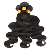3 buntar brasilianska kroppsvåg hår väv naturlig färg svart jungfru indian malaysisk peruansk kambodjansk kinesisk mänsklig hår väft