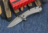 Kershaw 1555TI Titanium Tactical Folding Knife Hinderer Design Flipper Camping Hunting Survival Pocket Knife 8Cr13Mov Utility EDC Collection