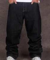 Toptan-Siyah Baggy Jeans Erkekler Hip Hop Streetwear Kaykaycı Denim Pantolon Gevşek Fit Artı Boyutu Hiphop Boyutu 42 Boyutu 44 Ücretsiz Kargo