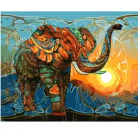 Pure Purpaind Moderne Abctract Huile d'Art Animal Peinture à l'huile d'éléphant sur une toile de haute qualité pour la décoration de la maison Multi tailles