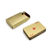 24K 골드 호일 도금 포커 카드 놀이 Karat Golden Foil 도금 포커 게임 카드 놀이 미국 Dollor 콜렉션