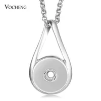 VOCHENG NOOSA Ginger Snap Button Jewelry Snap Charms Necklace 18mm Pendant with Stainless Steel Chain NN-628