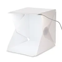Mini Foto Studio LED Sala de Luz Dobrável Tenda Tenda Fotografia Kit de tenda com branco e preto Caixa de luz