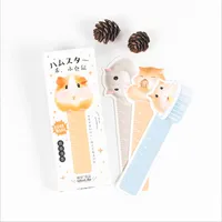 Großhandel-30 teile / box niedlich kawaii kleine hamster lesezeichen papierclip für buch koreanische lustige geschenk büro school lieferteile