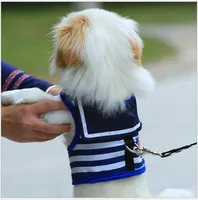 Venda quente cão tração corda peito cinta Marinha estilo marinheiro colete cão cadeia Teddy pequeno cão corda pet suprimentos
