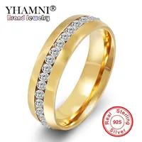 Förderung! YHAMNI New Fashion 24 Karat Gold Gefüllt CZ Diamant Zirkon Engagement Hochzeit Ringe Für Männer und Frauen RING R-005S