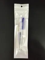 5,5 * 20,5 centímetros Branco / Clear Auto Seal pérola Zipper plástico Retail Packaging Bag, para bloqueio caneta Zip Bag pacote de varejo Pendure Buraco