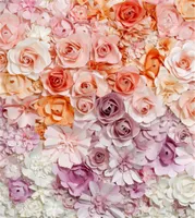10x10ft Pink Pink Coral Cream Rose Photography Studio Sfondi Neonato Puntelli Foto 3D Fiori Muro Matrimonio Sfondo Photobooth