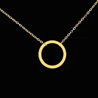 Atacado-Diandshangkaituozhe collares mujer declaração de aço inoxidável colar geométrico ouro tatuagem cadeia simples círculo karma colar