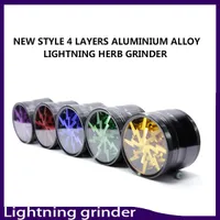 Nieuwste Grinder Skylight Lightning 63mm Aluminium Legering Grinder 4 Layer Filter Droog Kruiden Crusher Fit Twisty Glass Blunt 0266136-1