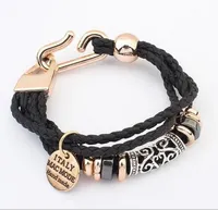 Womens Mens Punk Handmade Multilayer Braided PU Leather Ropes Wrap Bracelet Vintage Charm Bracelets Knitting Jewelry Fashion Accessories