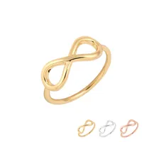 Precio barato nueva moda simple plateado infinito anillos número 8 para mujeres del regalo del partido Endless accesorios joyería minimalista EFR069