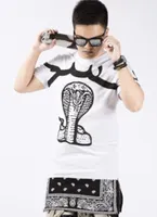 Wholesale-Mens Designer Vêtements 2015 KTZ Noir surdimensionné Cobra Applique Applique T-shirt Rose Dolphin Hommes Tshirt