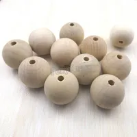 30mm ronde perles de bois couleur originale pour la peinture bricolage mode bois résultats 100pcs / lot gratuit shippng