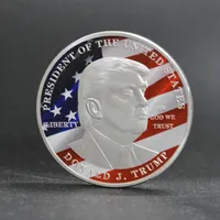 10 pezzi Donald Trump Il Presidente dello stato unito di Ameirca distintivo di monete USA placcato color argento