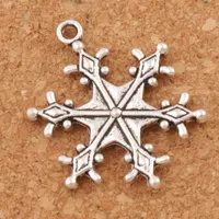 Duże kropki Snowflake Charm Koraliki 22x28.7mm Tybetański Silver Wisiorki Moda Biżuteria DIY Fit Bransoletki Naszyjnik Kolczyki L737
