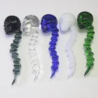 Curved Skull Carb Caps with Glass Smoking Dabber Tool Combo Skull crossbones style For Oil Rig Water Bong