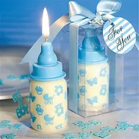 Gratis frakt 50st Cute Baby Bottle Candle Favorites För Baby Shower Gradulation Party Gifts Kids Party Favors