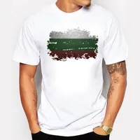 Простой стиль лето футболка для мужчин с коротким рукавом органический хлопок Болгария флаг ностальгический стиль Дизайн повседневная мужчины футболка