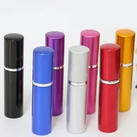 7 cores 5ml viajar liso alumínio frasco 5cc recarregável perfume atomizer tubos fragrância gass spray garrafas home fragrâncias