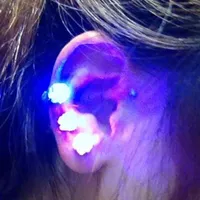 Christmas Party Light Up CZ Crystal Earrings Men Women kids LED Luminous Stud Flash Earrings Festive Event Props Gift