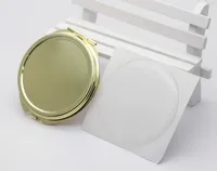 5 pièces / lot doré miroir miroir vierge grossissement dia 51mm miroir de poche + autocollant époxy DIY Set 18032-2 Petite commande de sentier