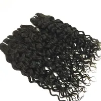 Brasilianisches reines Haar des Menschenhaar-7A 100 spinnt 1B schwarz 3 4pcs / lot Remy bündelt tiefen Wasser-gewellten Haar-Einschlag für schwarze Frauen