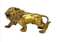 Brass Crafted Human Antique decoration Collectable home decorations FENG SHUI brass lion sculpture /statue