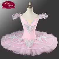 Vuxen Rosa Klassisk Ballett Tutu Yagp Professionell Pannkaka Ballett med Flower Fairy Ballet Tutu Kostym Dancewear LD0005